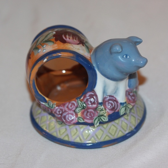 4 Ceramic Painted PIG Napkin Holders Hand Painted - Picture 2 of 5